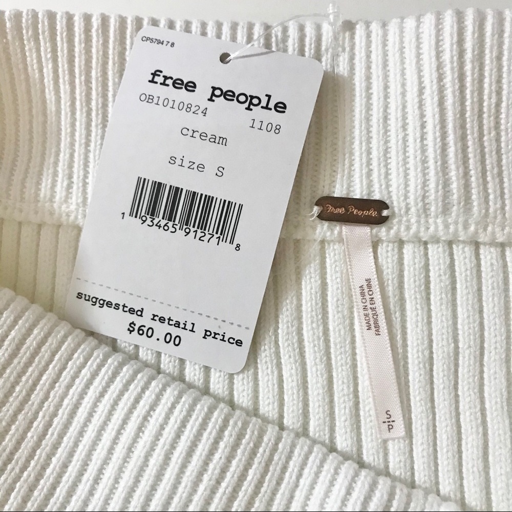Free People Solid Gold Cream Ruffle Skirt Small NWT - Picture 12 of 14